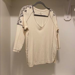 Madewell 3/4 Sleeve Embroidered shirt